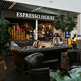 Udeområde hos kaffebaren Espresso House i Glostrup